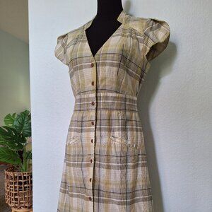 Free People Plaid Cotton Dress 12 See Measurements
